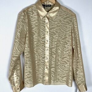 Rafaella Gold Shirt textured zebra print 6